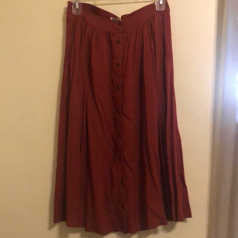 Burnt orange midi skirt